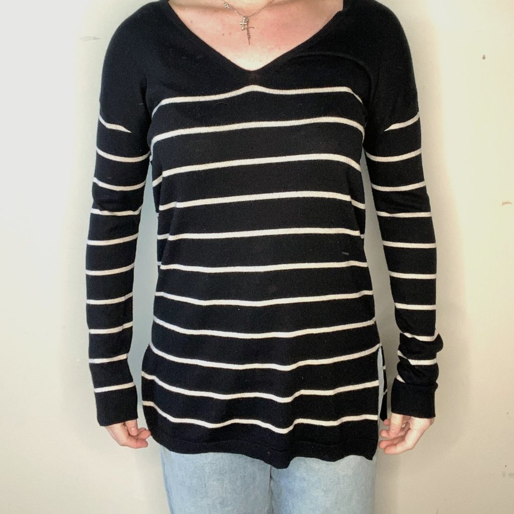 Striped long sleeve sweater